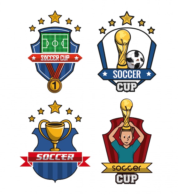 Set of soccer emblems collection 