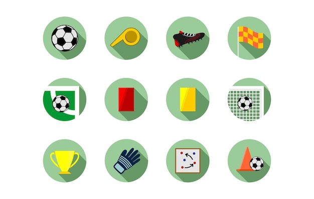 Set Of Soccer FlatIcons