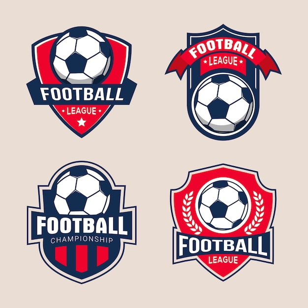 Set of Soccer Football tournament Badge Logo Templates