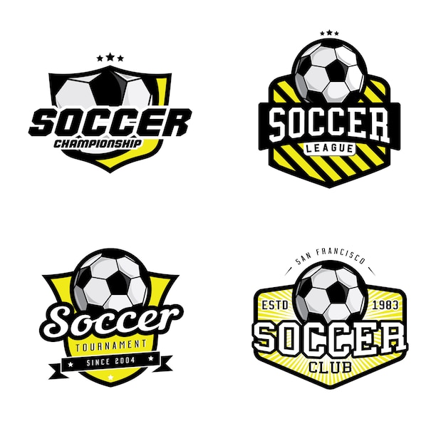 Set of soccer league, championship, club badge