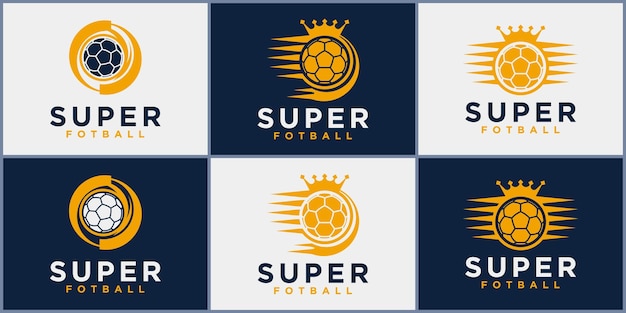 Set of soccer logossoccer clubtournament logossoccer logos soccer trophy vector templates