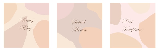 Set of social media banner templates for stories post blog sale and promotion Abstract pastel tone coloured shapes background design for personal fashion and beauty blogger