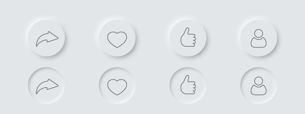 Set of social media icons buttons illustration