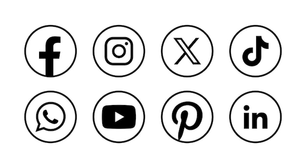 Set of social media icons