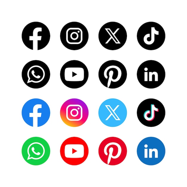 Set of social media icons