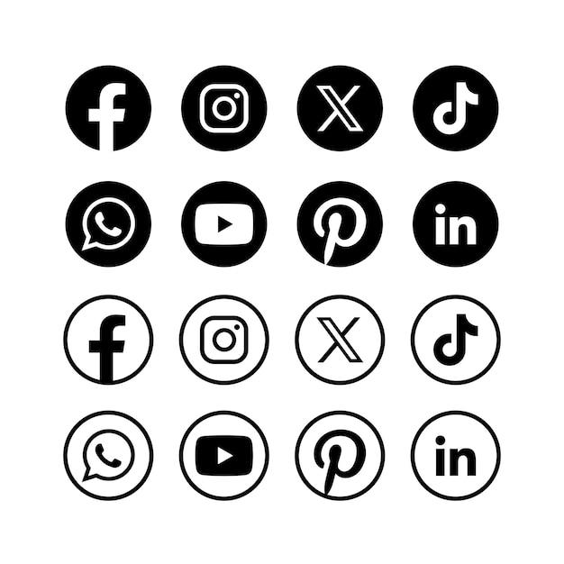 Vector set of social media icons