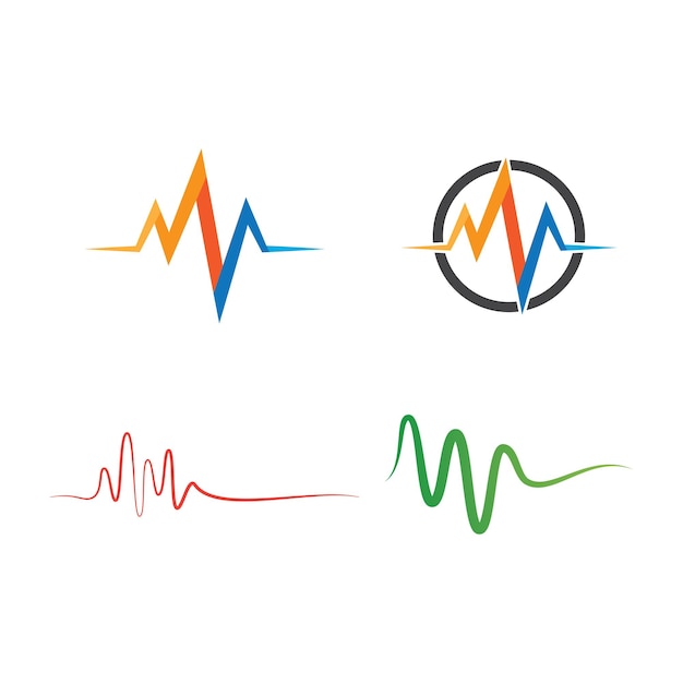 Set of Sound wave music logo vector design