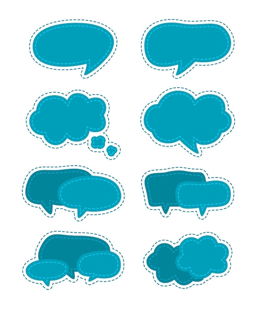 Set of Speech Bubble Icons for Flat Design Element