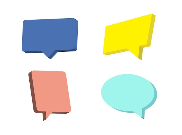 Set of speech Bubble isolated on white background 3D dialogue speech bubles