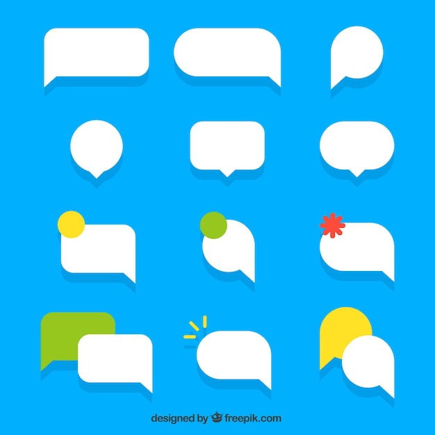 Set of speech bubbles in flat design