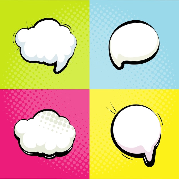 Set of speech bubbles pop art