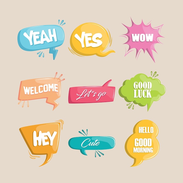 Set speech bubbles