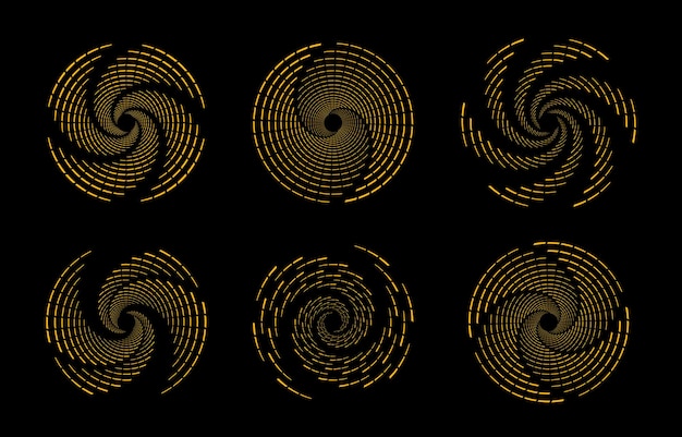 Set of speed lines in circle form