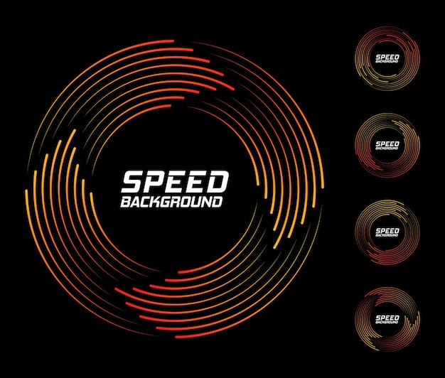 Set of speed lines in circle form