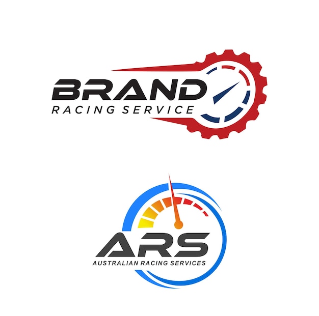 Set Of Speedometer and gear logo combination for Service Racing