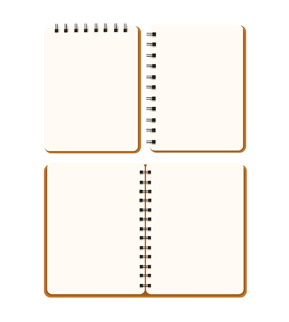 set of spiral notepad. vector illustration