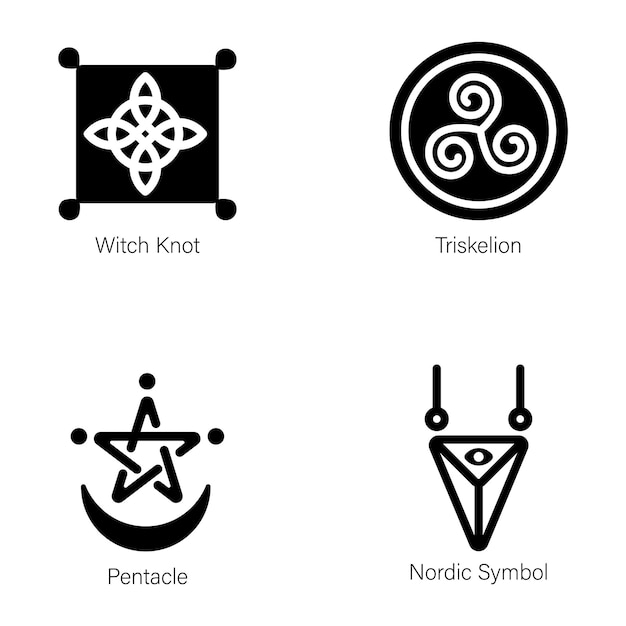 Set of Spirituality Solid Style Icons