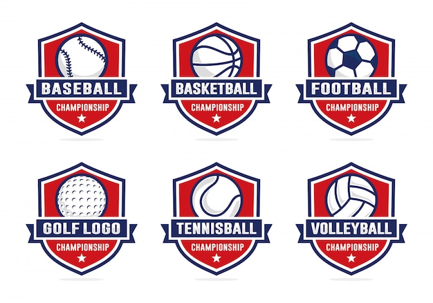 Set of sport team logo template