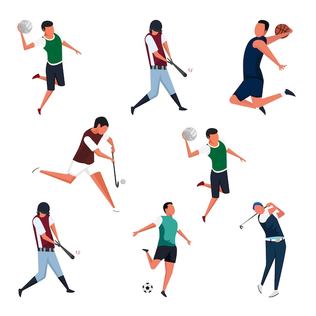 Set of Sports Activities Characters illustrations