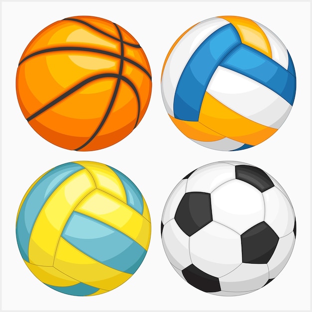 set of sports balls vector illustration