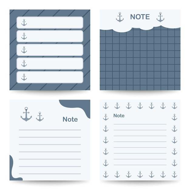 Set of square notepads with Anchor