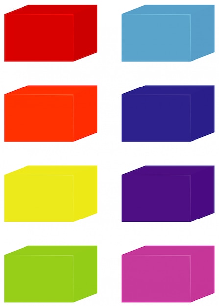 Set of square shape in different colors