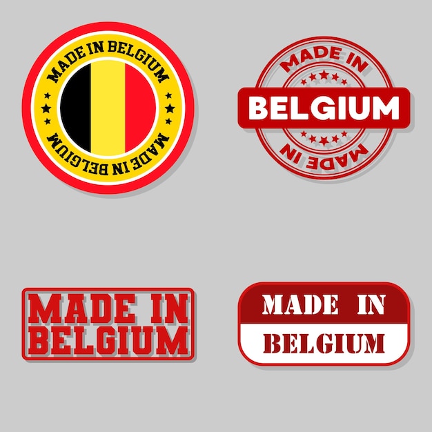 Vector set of stamps made in belgium