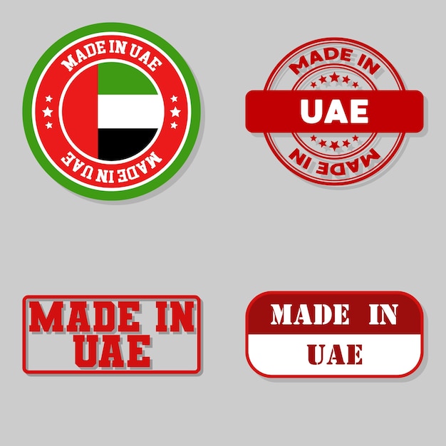 Vector set of stamps made in uae