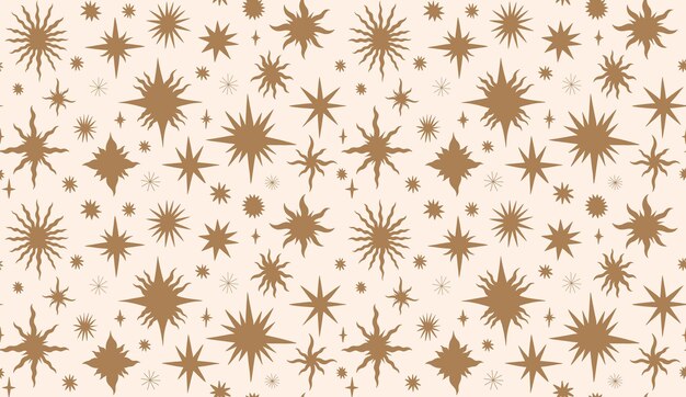 Set star celestial seamless pattern background drawing element collection flat cartoon space sky abs...