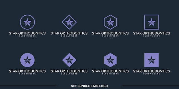 set STAR ORTHODONTICS logo design vector bundle premium