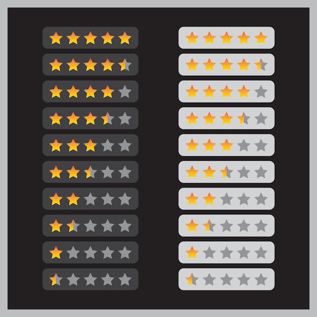 Vector set of star rating symbols vector