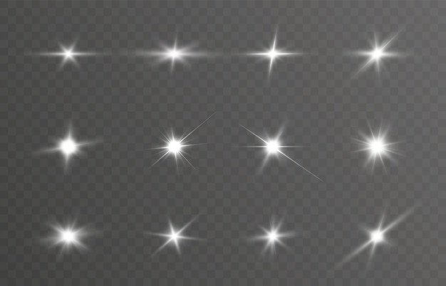 A set of stars and light effects for vector illustrations