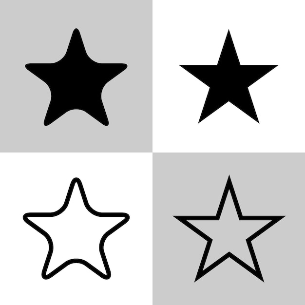 set of stars shape template design vector