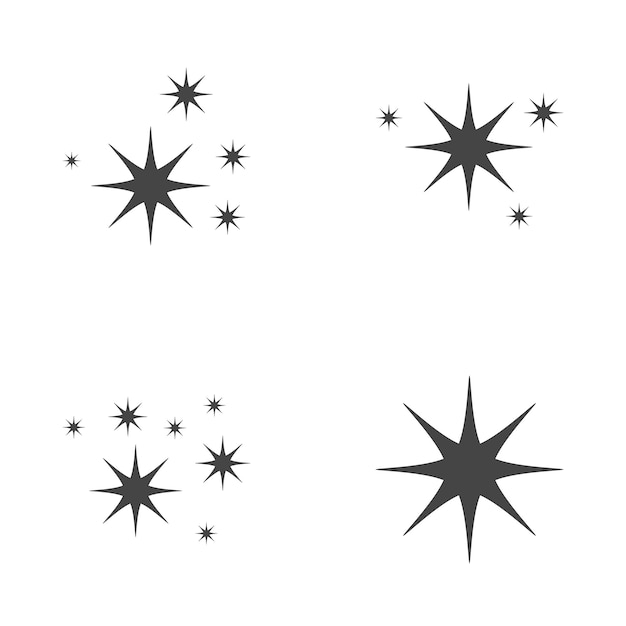 Set of stars sparkles flat design