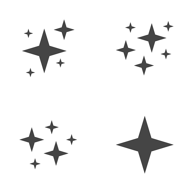 Set of stars sparkles flat design