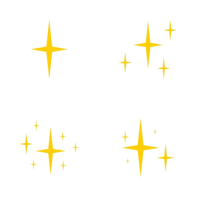 Set of stars sparkles flat design