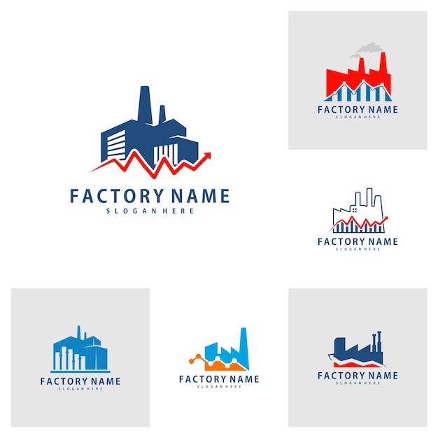 Set of Stats Factory logo design vector Creative Factory logo design Template Illustration