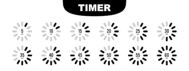 Set of stopwatch timer icon illustration