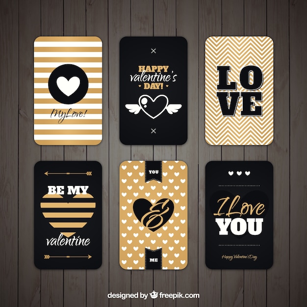 Set of stylish valentine labels