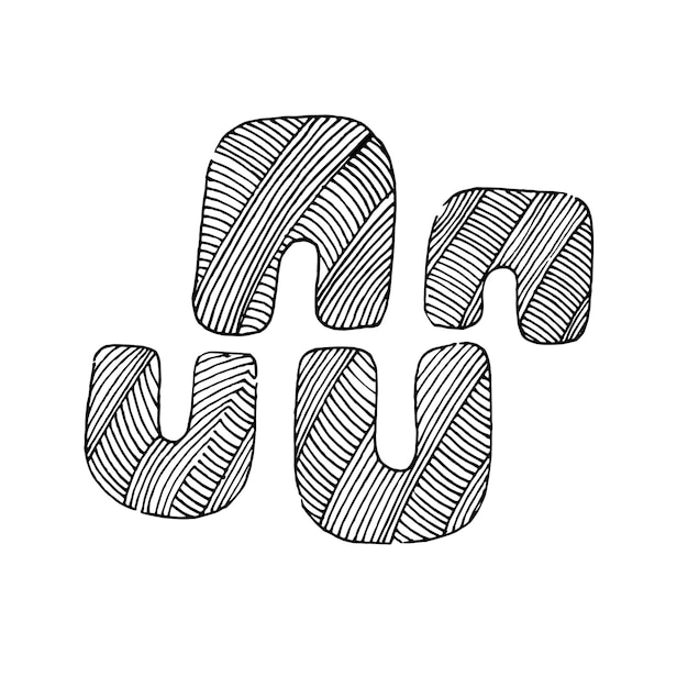 Set of stylized arches drawn in a line