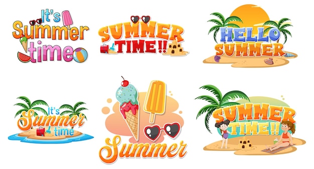 Set of summer element logo