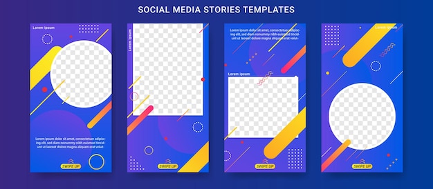 Set of summer sale social media stories template