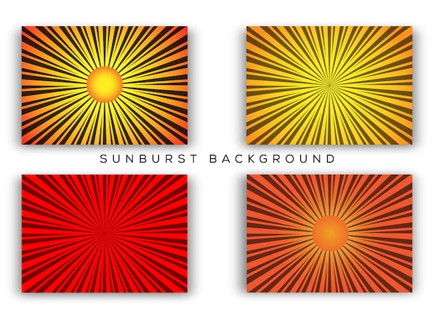 Set of Sunburst rays background