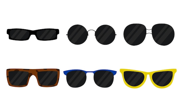 Set of sunglasses. Vector illustration.