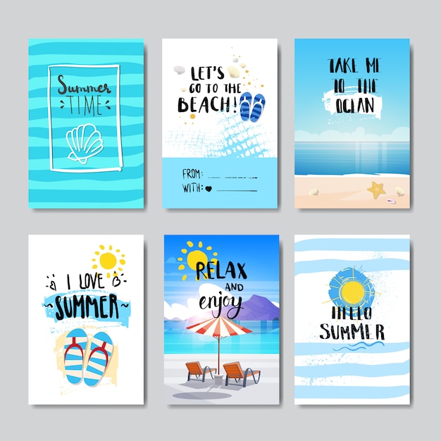 set sunny beach badge Isolated Typographic