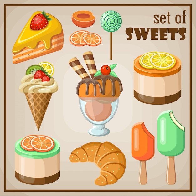 Set of sweets