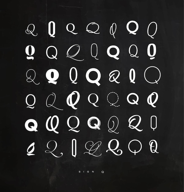 Set symbol q for letters chalk