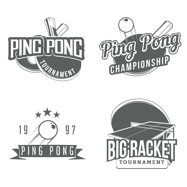 Set of table ping pong design elements