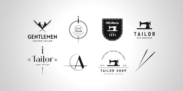 Set of Tailor or textile logo collection vector design template