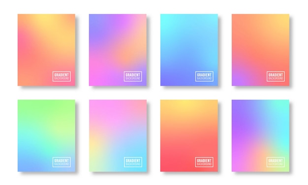 Set of template gradient. Soft color background design.